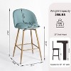 Homy Casa Set of 2 Modern Upholstered Counter Height Bar Stools with Metal Legs - 3 of 4