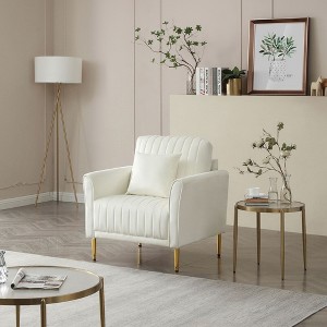 NicBex Couches for Living Room 2 Seater Loveseat Sofa Couch Modern Velvet Upholstered Sofa With Pillows and Metal Legs for Bedroom,  Apartment - 1 of 4