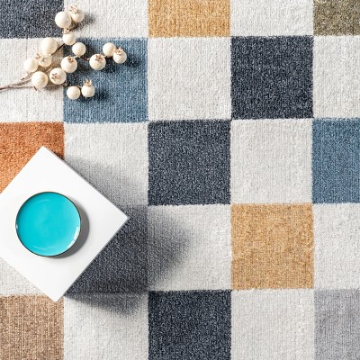 Nuloom Naya Checkered Pet Friendly Machine Washable Area Rug