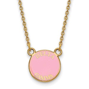 Black Bow Jewelry 14k Yellow Gold Plated Sterling Silver Delta Gamma Greek Life Necklace 18 Inch - 1 of 4