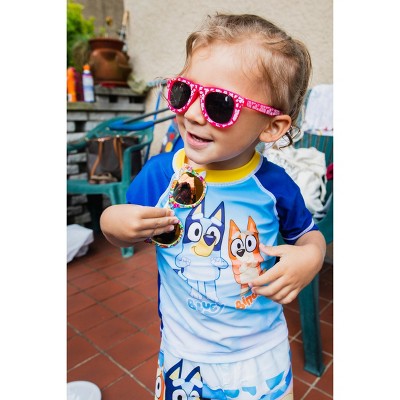 Bluey and Bingo Little Boys Raglan Pullover Swim Rash Guard Swim Trunks Blue 7-8 — фото 4