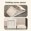 Stackable Storage Bins With Lids, 4-Tier Folding Storage Box, Collapsible Closet Organizers With Wheels for Clothing, Toys, Snacks, Sundries - 3 of 4