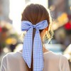 Unique Bargains Women's Plaid Scarf Headband Blue White 1 Pc - 2 of 4
