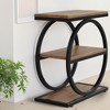 Lirago 11.8" rectangle 3-Tier Metal End Table - Industrial Side Table with Storage Shelf for Living Room Bedroom Brown - 3 of 4