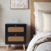 Chic Crate-Modern Rattan Bedside Table – 2-Drawer Multi-Room Furniture w/ Handmade Drawers (2-Drawer) - 4 of 4