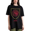 House Of The Dragon Targaryen Shield Adult Black Heavyweight Oversized T-shirt - 2 of 2