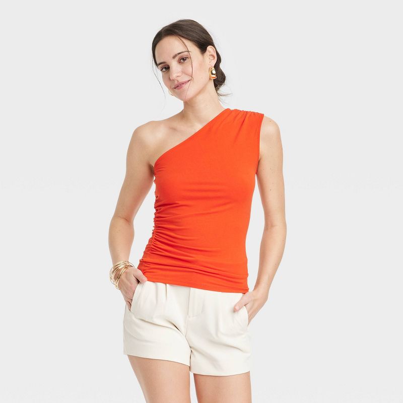  Women's Slim Fit One Shoulder Tank Top - A New Day™, 1 of 5