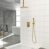 PAGED Modern Dual Shower Head, 16 Inch Ceiling Mount Square Shower System with Rough-in Valve for Bathroom, Shower Room - 2 of 4