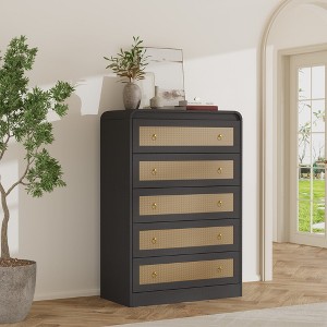 5 Drawer Dresser for Bedroom,31''Tall Rattan Dresser,Wooden Dresser for  Closet,Modern Dressers for Bedroom,Living Room,Hallway : Target