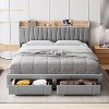 Full Size Bed Frame with Drawer, Upholstered Platform Bed Frame - 4 of 4