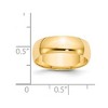 Black Bow Jewelry 2mm to 6mm 14K Yellow Gold Lightweight Half Round Standard Fit Band - 3 of 4