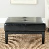 Fulton Small Square Cocktail Ottoman - Black - Safavieh - 2 of 4
