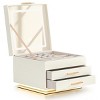 LED Jewelry Box With 3-Color Mirror Light And Velvet-Lined Drawers For Organized Jewelry Storage - 3 of 4