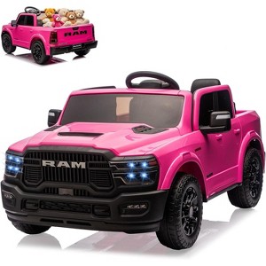24v Ride on Truck w/Remote Control, Toddler Ride on Toys w/Bluetooth, Spacious Truck Bed, 3 Speed, LED Lights, Suspension, Gifts for Boys Girls - 1 of 4