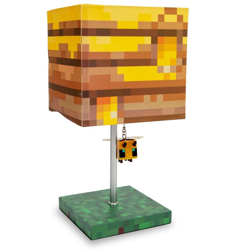 Ukonic Minecraft Yellow Bee Nest Block Desk Lamp with 3D Bee Puller, 1 of 7