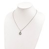 Black Bow Jewelry Blue & White Diamond Open Teardrop Necklace in Sterling Silver - 4 of 4