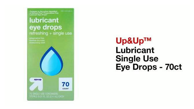 Lubricant Single Use Eye Drops - 70ct - up &#38; up&#8482;, 2 of 11, play video