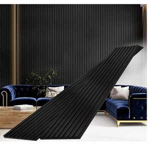 Dyonery Wood Slat Wall Panels, Wood Panels for Wall, 2 Pack 93.5" x 12.6" Soundproof Solid Wooden Wall Panels, 3D Acoustic Fluted Wood - 1 of 4