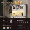 Farmhouse Pantry Bar Cabinet with LED Light, Sliding Door & Power Outlet, 71" Kitchen Storage Organizer for Coffee Bar Dining Room-3irtyhousy - 3 of 4