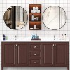 USHOWER 2-Pack Black Round Circle Bathroom Mirrors 24-inch for Wall Decor with Metal Frame, Bathroom Vanity Mirror, Entryway Mirror - 2 of 4