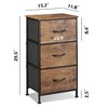 Aoibox 3 Drawer Fabric Storage Dresser with Sturdy Steel Frame Wood Top and Easy Pull Handle for Bedroom Entryway Closet - 3 of 4
