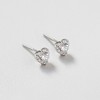 Girl's Princess Heart CZ Screw Back Sterling Silver Earrings - In Season Jewelry - 4 of 4