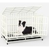 XBRIGH 54/48/42/38 Inch Heavy Duty Indestructible Dog Crate Steel Escape Proof,Indoor Double Door High Cage,Kennel with Wheels,Removable Tray - 3 of 4