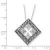 Black Bow Jewelry Rhodium Plated Silver & CZ Cornerstones of Integrity Necklace, 18 Inch - 2 of 4