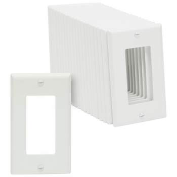 Built Industrial 20 Pack 1-Gang Wall Plates, Single Light Switch Cover Guard, White, 4.5 x 2.8 In