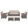 Outdoor Wicker Patio Seating Set All Weather PE Rattan Conversation Set with Cushion - 3 of 4