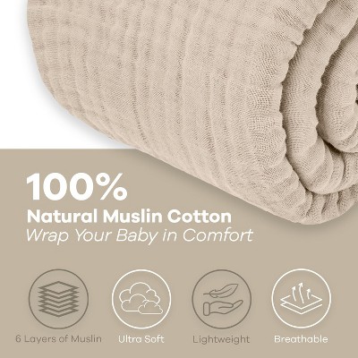 Sand Muslin Cotton Reversible Queen Throw Blanket