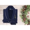 Linum Home Textiles Hotel Collection 100% Turkish Cotton Waffle Terry Embroidered Bathrobe with Satin Piped Trim - X'Mas Tree - 4 of 4