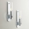 Possini Euro Design Pax Modern Wall Light Sconces Set of 2 Chrome Metal Hardwire 6" Fixture Clear Glass Shade for Bedroom Bathroom Vanity Living Room - 2 of 4