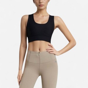 Anna-Kaci Active Women's Scoop Neck Sports Bra with Wide Shoulder Straps and Seamless Fitted Design - 1 of 4