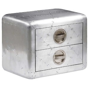 vidaXL Aviator End Table with 2 Drawers Vintage Aircraft Airman Style - 1 of 4