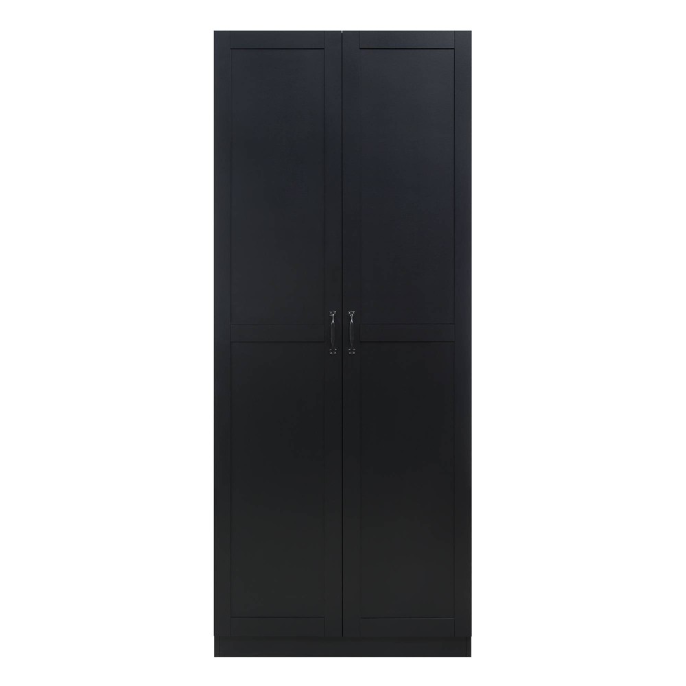 Photos - Wardrobe Hopkins Modern 7 Shelf Freestanding Storage Closet Black - Manhattan Comfo