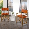 Waldo Classic Mid-Century Outdoor Acacia Wood Foldable Diamond-Quilted Back Director Chair with Cushion- JONATHAN Y - 2 of 4