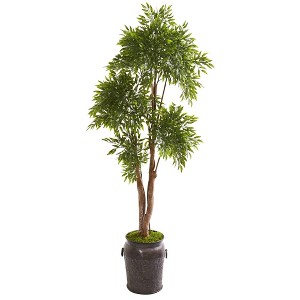 Nearly Natural 82-in Ruscus Artificial Tree in Planter (Indoor/Outdoor) - 1 of 1