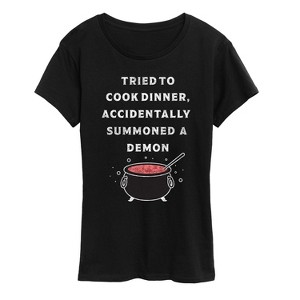 Women's - Instant Message - Cook Summon Demon Short Sleeve Graphic T-Shirt - 1 of 4