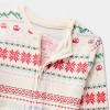 Baby "Let it Snow" Fair Isle Cozy Knit Holiday Matching Family Pajama Union Suit - Wondershop™ Cream - 3 of 4