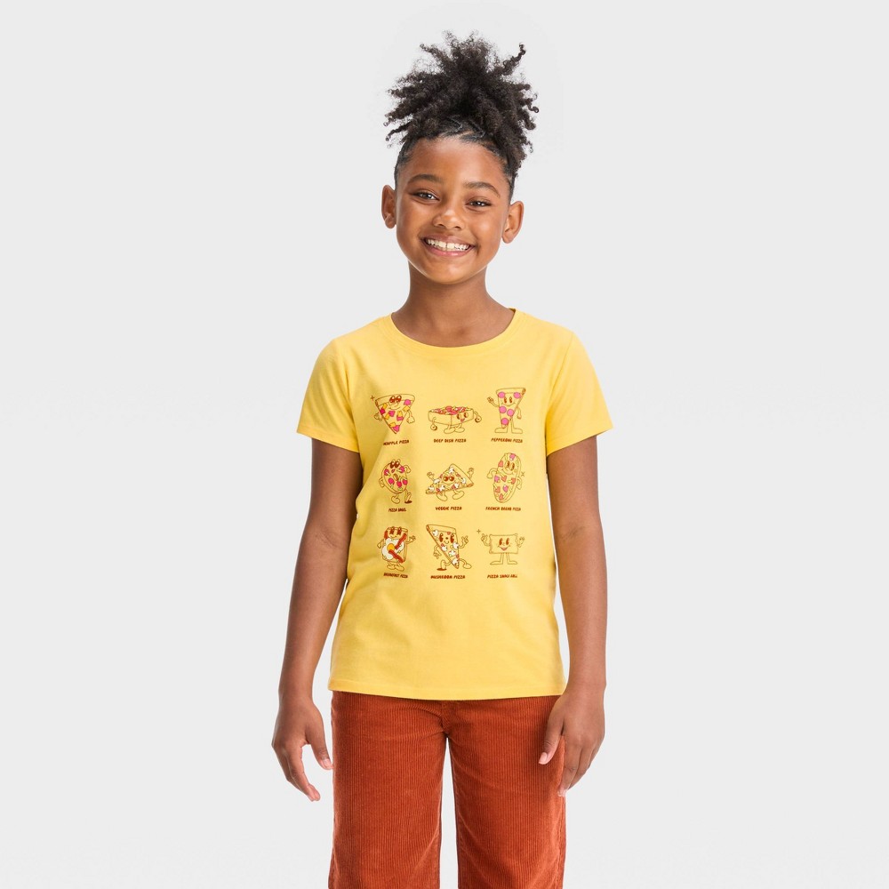 Girls' Short Sleeve Graphic T-Shirt - Cat & Jack™ Light Yellow XL