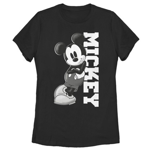 Women's Mickey & Friends Black and White Mickey Mouse T-Shirt - Black - 2X  Large