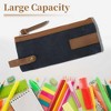 Unique Bargains Pencil Case Canvas Patchwork Style Large Capacity for Office Supplies 1 Pc - 3 of 4