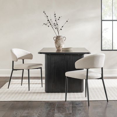 Set of 2 Modern Curved Back Upholstered Dining Chair - Saracina Home