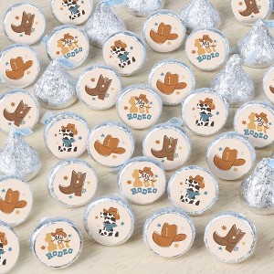 My First Rodeo - Little Cowboy 1st Birthday Party Small Round Candy Stickers - Party Favor Labels - 324 Count - 1 of 4