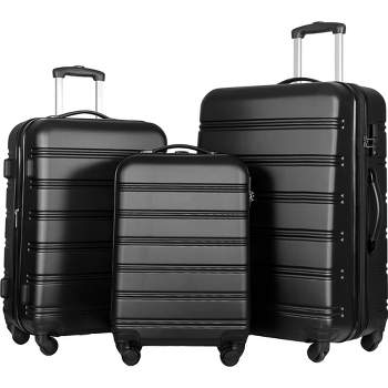 ALEKO ABS Hardside Diamond 3 Piece Luggage Set with Lock 