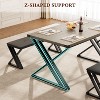 Dining Table Set for 4 with 2 Upholstered Benches - 3 of 4