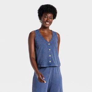 Top de tirantes de jersey con botones al frente para mujer - Universal Thread™