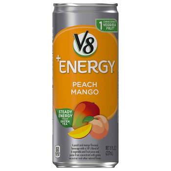 V8 +Energy Peach Mango Juice Drink - 24pk/8 fl oz Cans