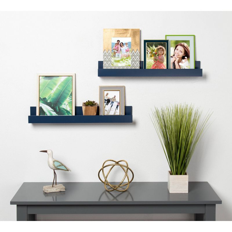 2pc 24&#34; Levie Wood Picture Ledge Wall Shelf Set Navy Blue - Kate &#38; Laurel All Things Decor, 5 of 7